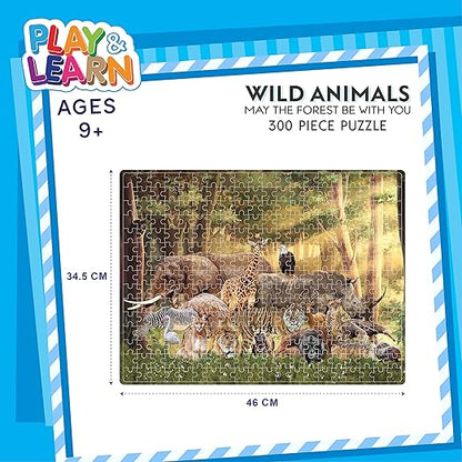 Wild Animals,Educational,300 Pieces,Puzzle,for 3 Year Old Kids and Above,Toy
