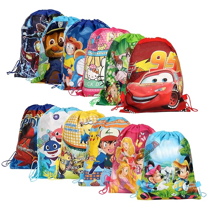 Return Gifts Set of Cartoon Printed Kids Haversack Bags OR Dori Bags