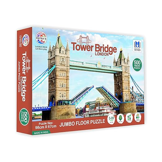 London Tower Bridge 500 Pieces Floor Jigsaw Puzzle (Size: 98 cm * 67 cm)