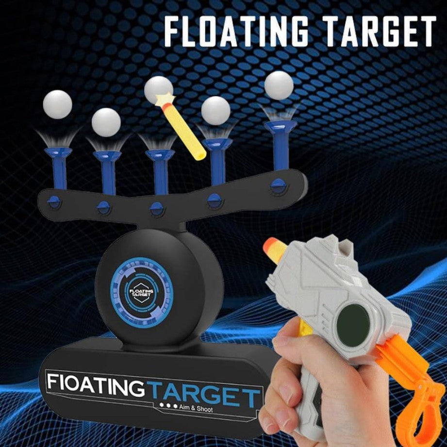 Floating Target Shooting Game For Kids With 1 Shooting Toy Gun, 10 Foam Based Soft Balls And 5 Foam Based Soft Bullets - Multicolor