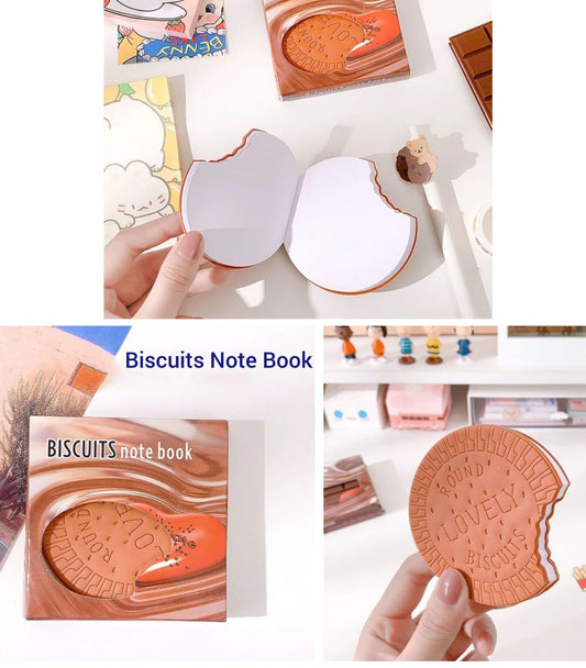 Biscuits Shaped Note pad Cute Cookies Memo Notebook Creative Pocket Notebook Portable Mini Diary Memo Students Stationery for School Office