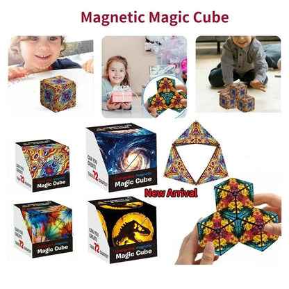 Shape Shifting Box 3D Magnetic Magic Cube Puzzle Toys for Kids and Adults, Shape Changing Cube for Transforms Into Over 70 Shapes Shifting Anti-Stress Puzzles Brain-Teaser-STEM Fidget Toy