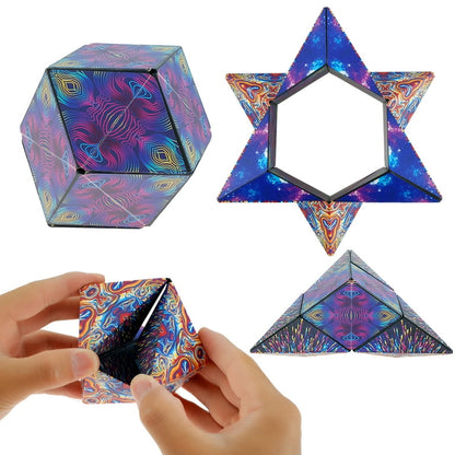 Shape Shifting Box 3D Magnetic Magic Cube Puzzle Toys for Kids and Adults, Shape Changing Cube for Transforms Into Over 70 Shapes Shifting Anti-Stress Puzzles Brain-Teaser-STEM Fidget Toy