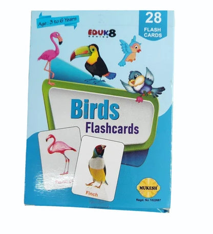 Flash Card Double Sided Bird Flashscard, Animal Flashcards, Pre-Reading Skills