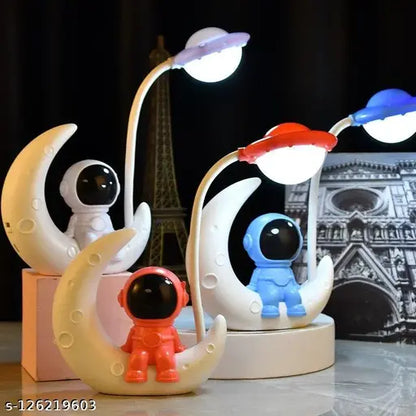 Astronaut Desk Lamp Led Children Learning Night Light College Dorm Bedroom Study Christmas Holiday Gift Decor USB Rechargeable - Multicolor