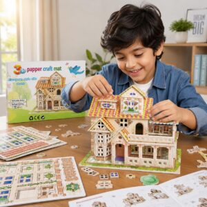 DIY 3D Puzzle Villa House Building Set ,Random Color & Design