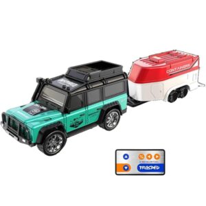 1:64 Mini RC Off-Road Car with Camper Van LED Lights 2.4GHz Off-Road Remote Control Car | 3 Speed Adjustable, USB Rechargeable Alloy RC Car for Kids & Adults Indoor/Outdoor Racing