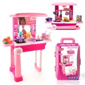 Chanak Kitchen Playset for Kids 3+ Years | 24 Pcs Pretend Play Cooking Set with Trolley on Wheels – BIS Approved