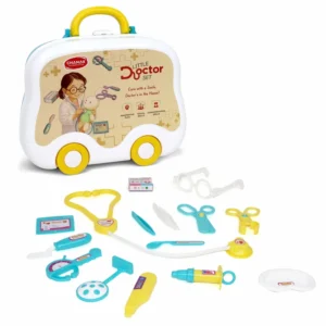 Chanak Doctor Kit for Kids | 15 Pc Pretend Play Set with Foldable Suitcase – BIS Approved (Blue & White)