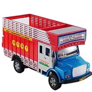 CENTY Toys Public Truck Red- Toy Truck with Tail Lid That Opens - Spare Wheel at Bottom Small Window for Rear View in Driver Cabin Pull Back Action
