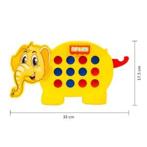 RATNA'S Elephant Flip & Win Plot 3 Connecting Toy Board Game for Family & Kids, Ages 4+