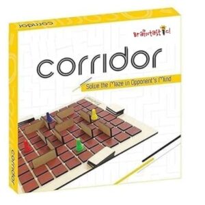 Braintastic Wooden Corridor Board Game for Kids, Adults, Family| Age 8+ Years (Smart Kids 4+ Years)|Interesting Mind, Strategy Game for Home, Travel| Super Fun to Play| 2-4 Players|Brown Color|