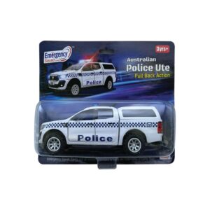 Centy Australian Police UTE Pull Back Police Toy Car with Door Openable for 3Y+ White-Blue Colour