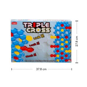Funskool Triple Cross, Strategy Game, Board Game for Kids, Adults, Families, Educational, Fun, 2+ Players, Family Fun, Activity Toy for Childrens, Gift Set for Kid, Ages 6+ Years