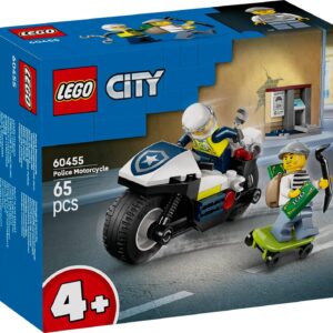 LEGO City Police Motorcycle Chase Toy, Motorbike Set for Ages 4 and up 60455 Building Blocks Toys for 4+ Gift for Boys and Girls