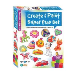 Fairyfroic Create & Paint DIY Art Kit for Kids – Fun & Educational Craft Set with Wooden Cutouts, Paints & Brushes – STEM Toy for Boys & Girls, Birthday Gift & Creative Activity (Super Play Set-C&p)