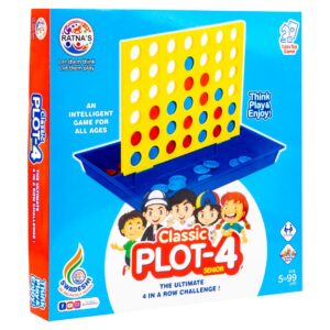 Ratna's Classic Plot-4 Senior Games - Classic disc Dropping Game, Strike 4 - Get 4 in a Row, Connect Game, 2 Players, 5 & Above Ages